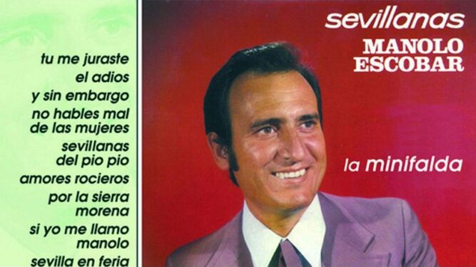 Imágenes de los discos de Manolo Escobar 	y María Jiménez con sus respectivos títulos.